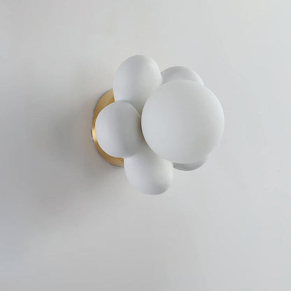 Macaron Ceramic Sunflower Glass 1-Light Wall Sconce Lamp