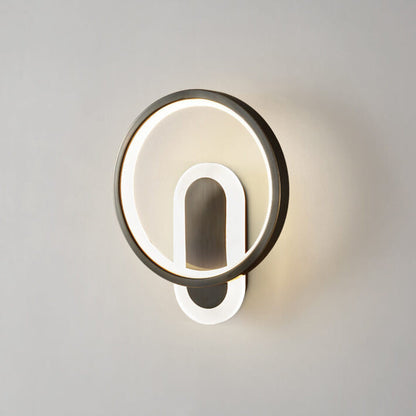 Copper Acrylic Geometric Circle Ring LED Wall Sconce Lamp