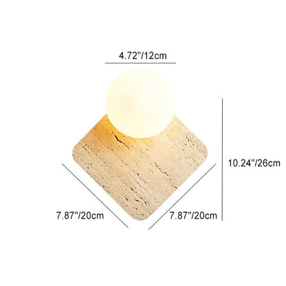 Minimalist Square Stone Glass 1-Light Wall Sconce Lamp