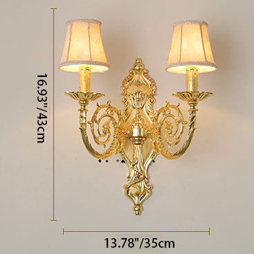 Candelabra Zinc Alloy Fabric 2-Light Wall Sconce Lamp