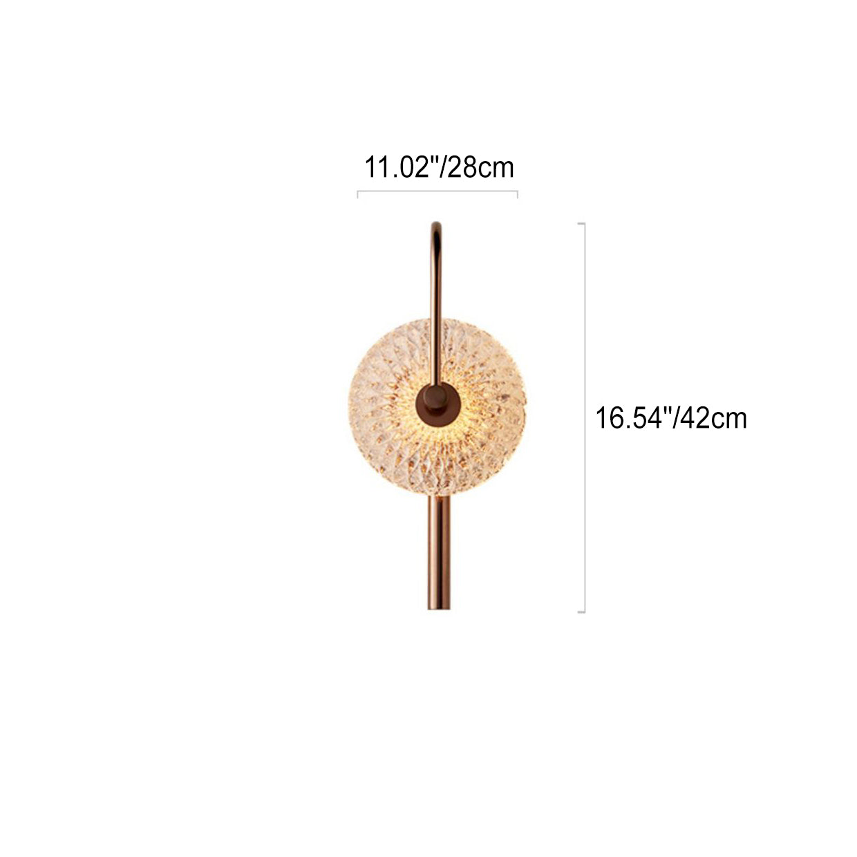 Minimalist Round Stainless Steel Glass LED Wall Sconce Lamp