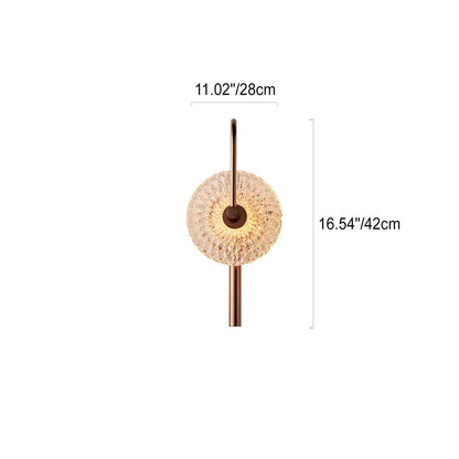 Minimalist Round Stainless Steel Glass LED Wall Sconce Lamp