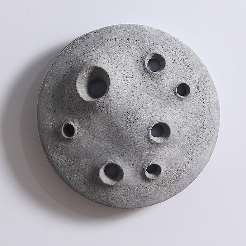Industrial Round Crater Resin Acrylic LED Wall Sconce Lamp