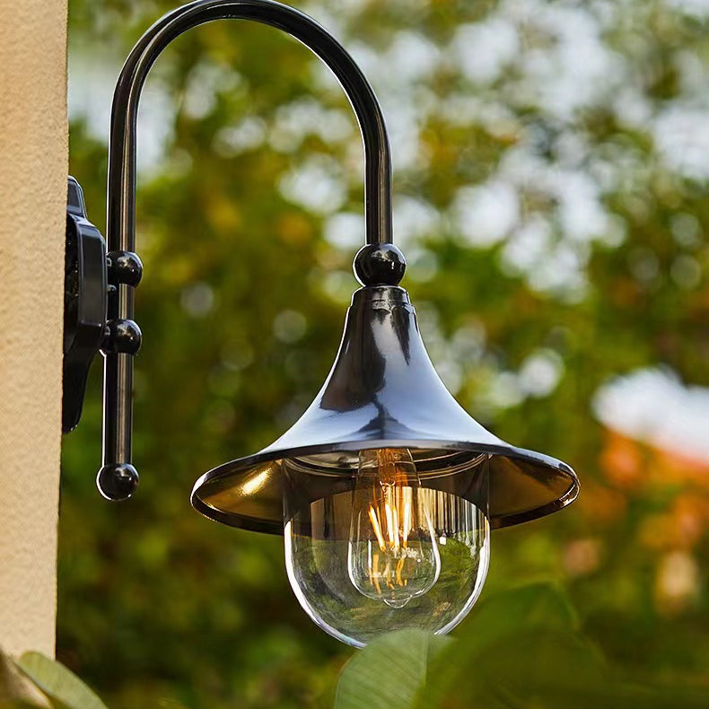 Industrial Aluminum Horn Shape 1-Light Wall Sconce Lamp