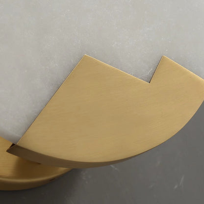 Marble Shade Gold Finish Frame 1-Light Wall Sconce Lamp