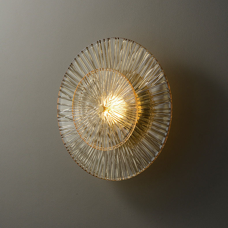 Modern Minimalist Round Glass Copper LED Wall Sconce Lamp