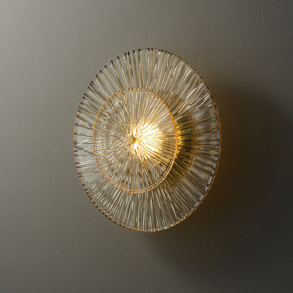 Modern Minimalist Round Glass Copper LED Wall Sconce Lamp