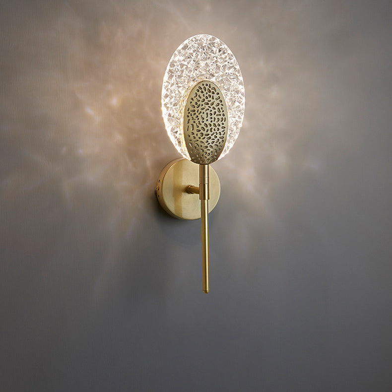 Oval Copper Acrylic Zinc Alloy LED Wall Sconce Lamp