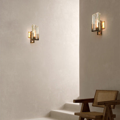 Minimalist Linear Crystal Iron 1-Light Wall Sconce Lamp