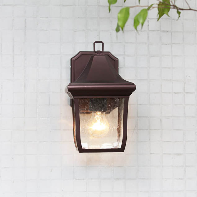 Retro Aluminum Alloy Glass 1-Light Outdoor Wall Sconce Lamp