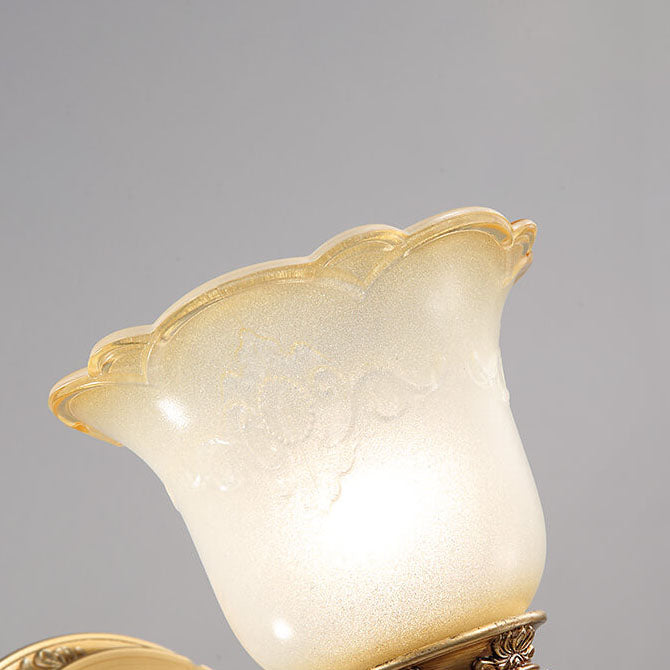 Flower Cup Iron Resin Glass 1/2 Light Wall Sconce Lamp