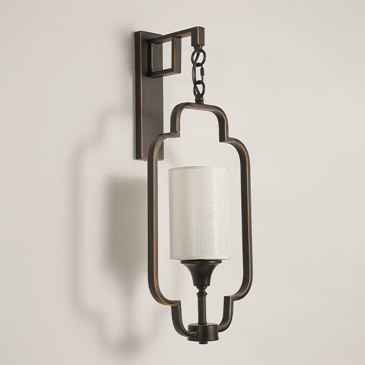 Classical Iron Frame Square Round 1-Light Wall Sconce Lamp