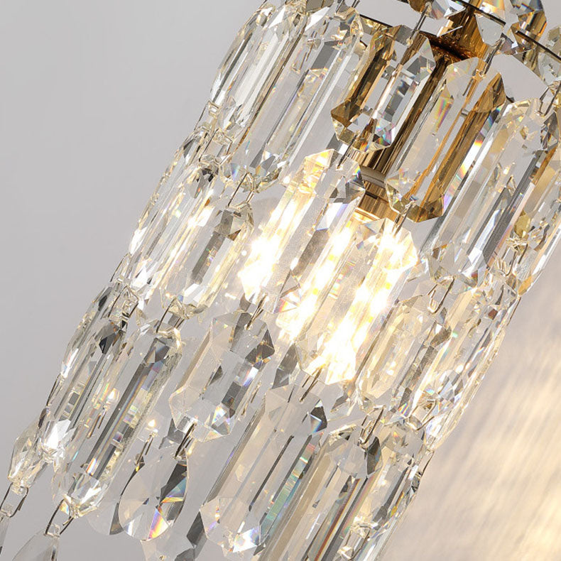 Gold Dazzling Prismatic Crystal 1-Light Wall Sconce Lamp