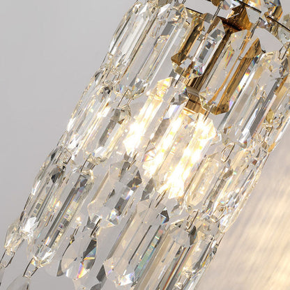 Gold Dazzling Prismatic Crystal 1-Light Wall Sconce Lamp