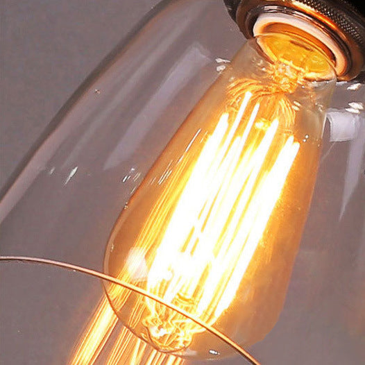 Industrial Round Cup Iron Glass 1-Light Wall Sconce Lamp