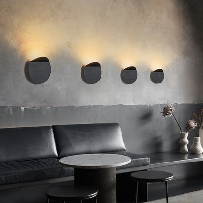 Danish Brushed Aluminum Folded Disc LED Wall Sconce Lamp