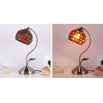 Vintage European Glass Table Lamp