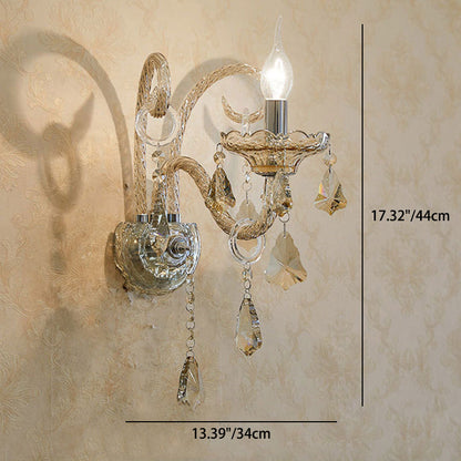 Glass Candelabra Hardware 1/2-Light Wall Sconce Lamp
