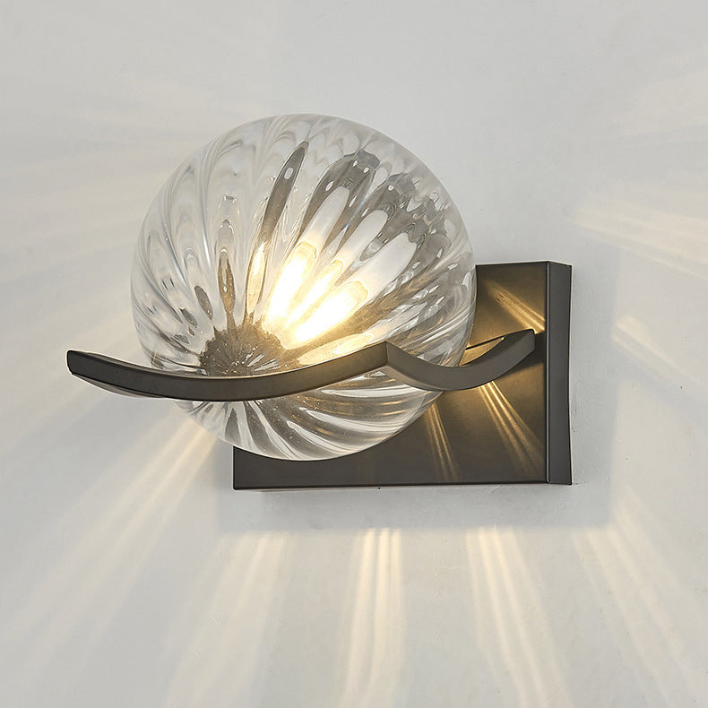 Simplicity Glass Ball Shade 1-Light Wall Sconce Lamp