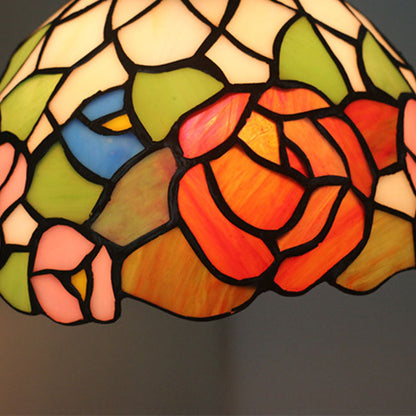 Tiffany Floral Hardware Glass Dome 1-Light Wall Sconce Lamp