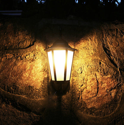 Hexagonal Frosted Glass 1-Light Outdoor Wall Sconce Lamp