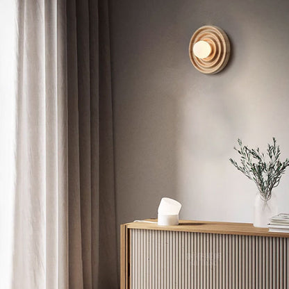 Japanese Ring Glass Ball Shade 1-Light Wall Sconce Lamp