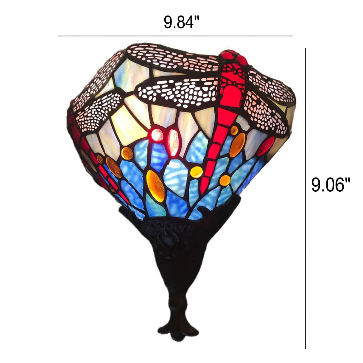 Tiffany Dragonfly Stained Glass 1-Light Wall Sconce Lamp
