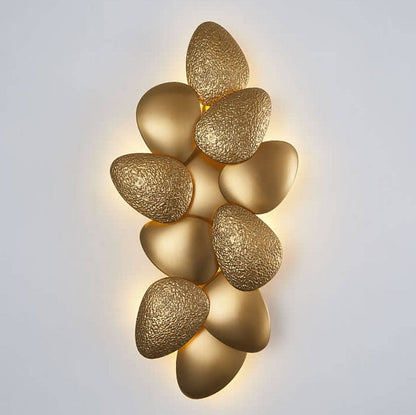 Gold Stainless Steel Pebble 3/6 Light Wall Sconce Lamp