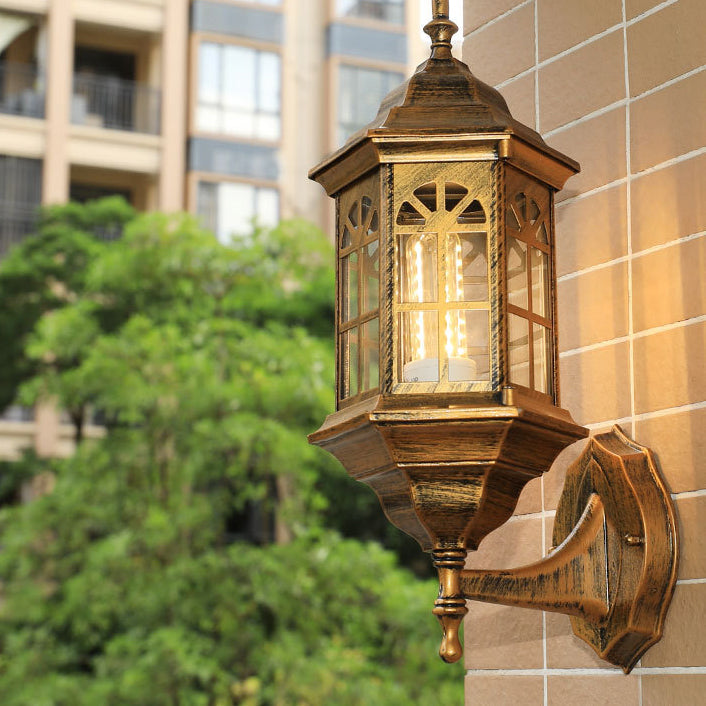 Aluminum Design Glass 1-Light Waterproof Wall Sconce Lamp