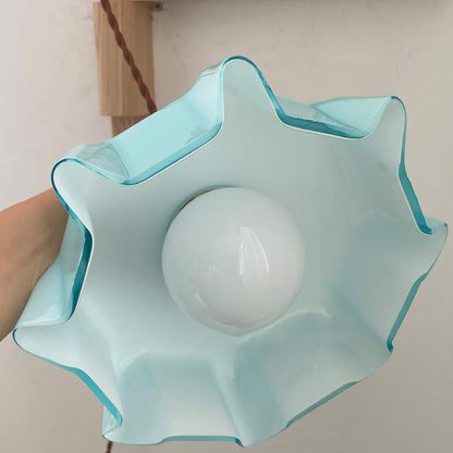 Eclectic Beam Pleated Glass Shade 1-Light Wall Sconce Lamp