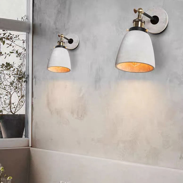 Round Flared Aluminum Cement 1-Light Wall Sconce Lamp