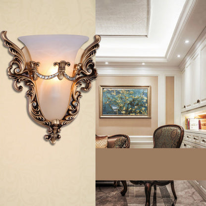 European Wings Cup Resin Glass 1-Light Wall Sconce Lamp