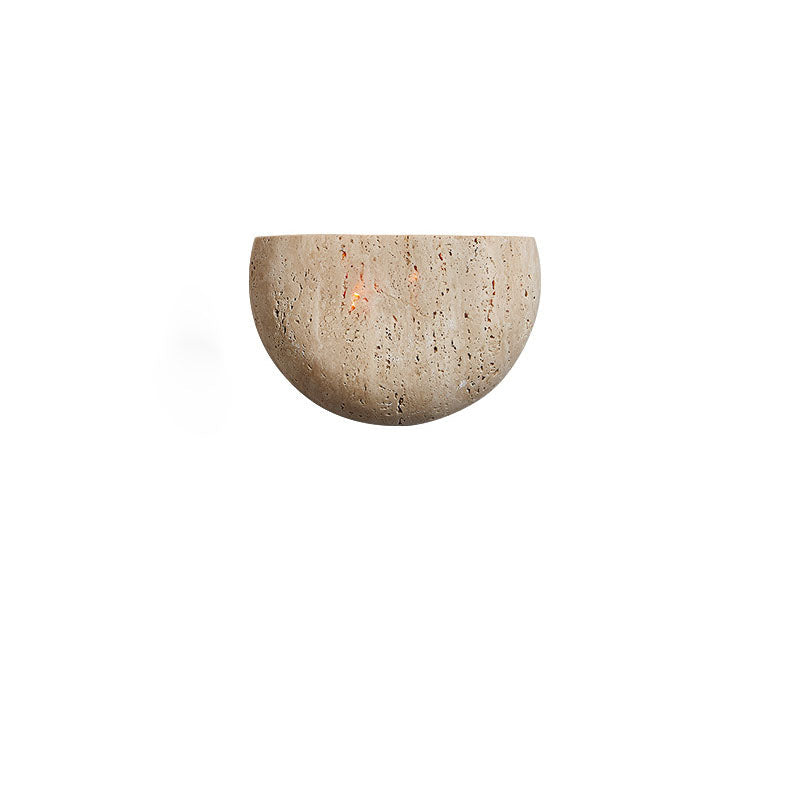 Traditional Japanese Oval Stone 1-Light Wall Sconce Lamp