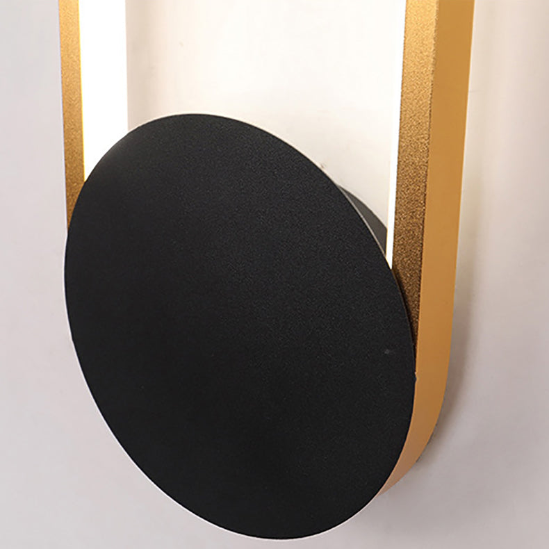Iron Aluminum Round Elliptical LED Wall Sconce Lamp
