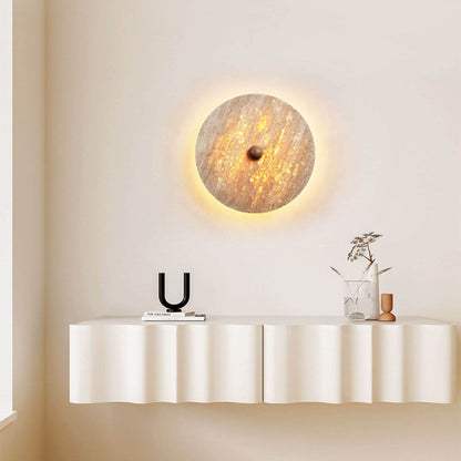 Creative Round Yellow Travertine LED Wall Sconce Lamp