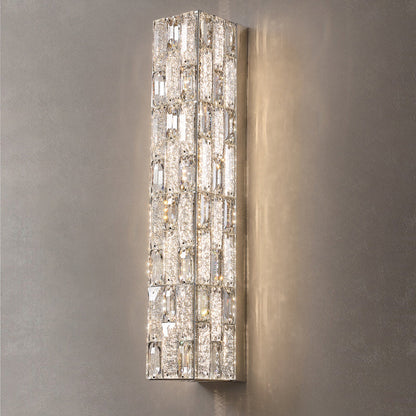 Rectangle Stainless Steel Crystal LED Wall Sconce Lamp