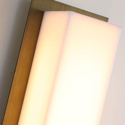 Chinese Iron Frame Cuboid Acrylic LED Wall Sconce Lamp