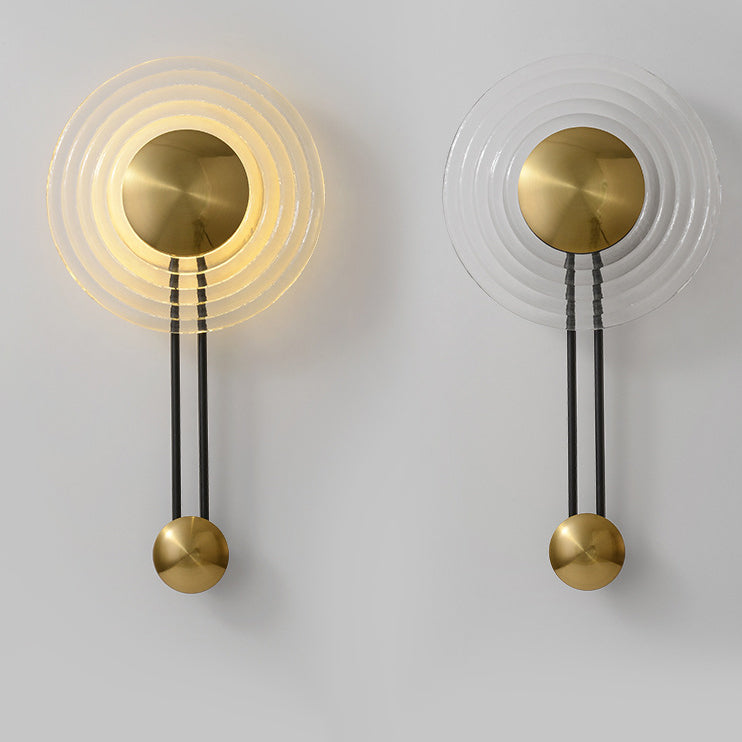 Nordic Round Water Ripple Glass Iron LED Wall Sconce Lamp