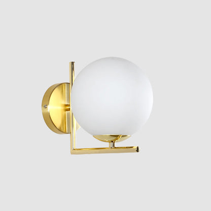 Nordic Metal Glass Ball 1-Light Wall Sconce Lamp