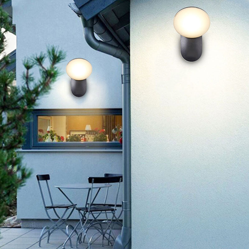Waterproof Aluminum PC Round Shade LED Wall Sconce Lamp