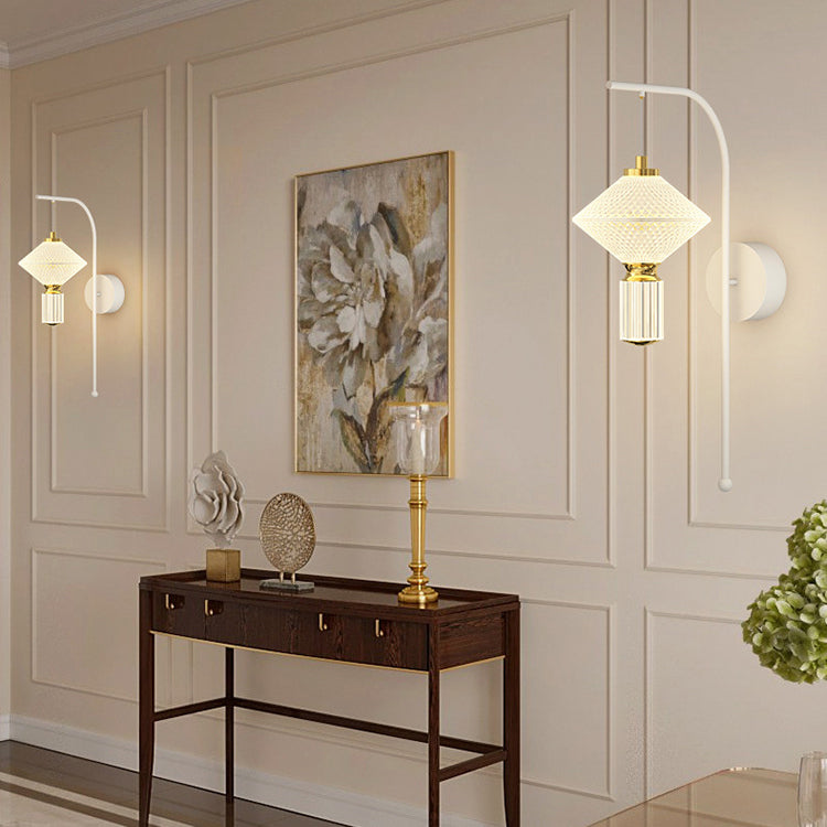 Iron Aluminum Acrylic Rhombic Column LED Wall Sconce Lamp