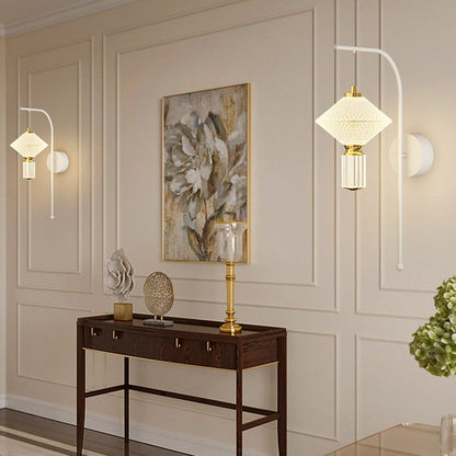 Iron Aluminum Acrylic Rhombic Column LED Wall Sconce Lamp