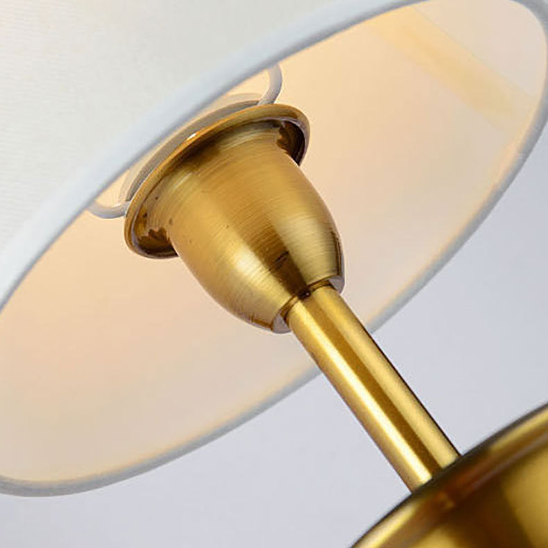 Mid-Century Iron Fabric Cylinder 1/2 Light Wall Sconce Lamp