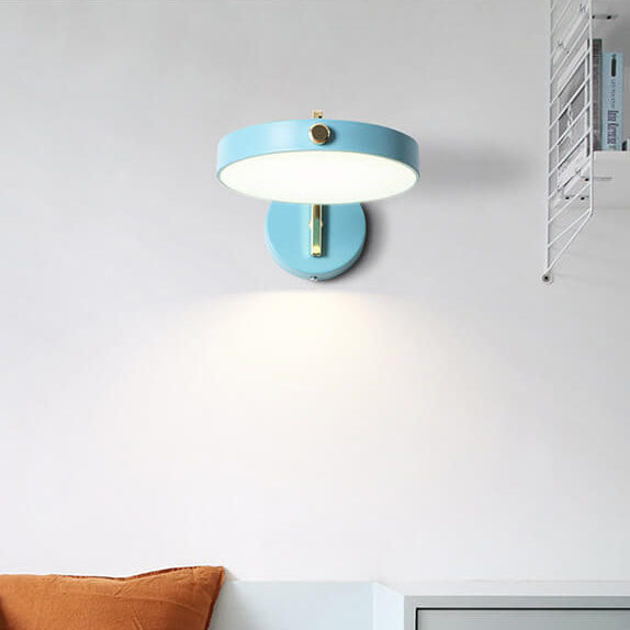 Macaron Color Round Head Iron Acrylic LED Wall Sconce Lamp