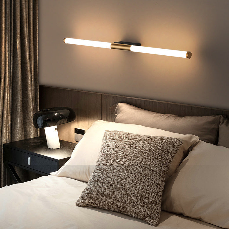 Long Cylinder Rectangle Base Iron PC LED Wall Sconce Lamp