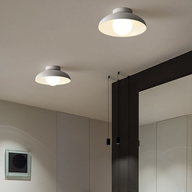 Japanese Wabi-sabi Iron Glass 1-Light Semi-Flush Mount Light