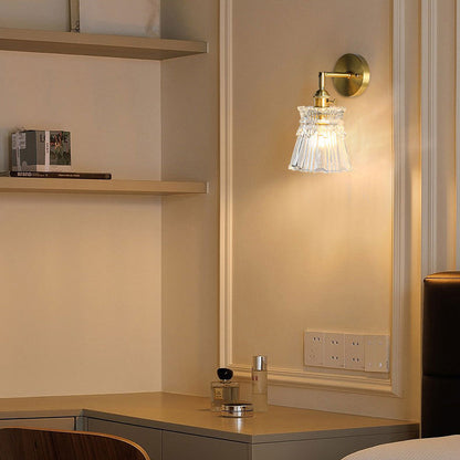 French Cylinder Ball Copper Glass 1-Light Wall Sconce Lamp