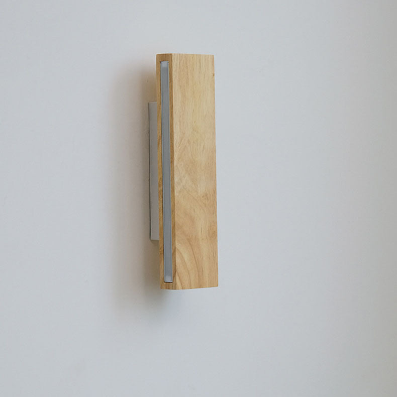 Japanese Minimalist Log Rectangular LED Wall Sconce