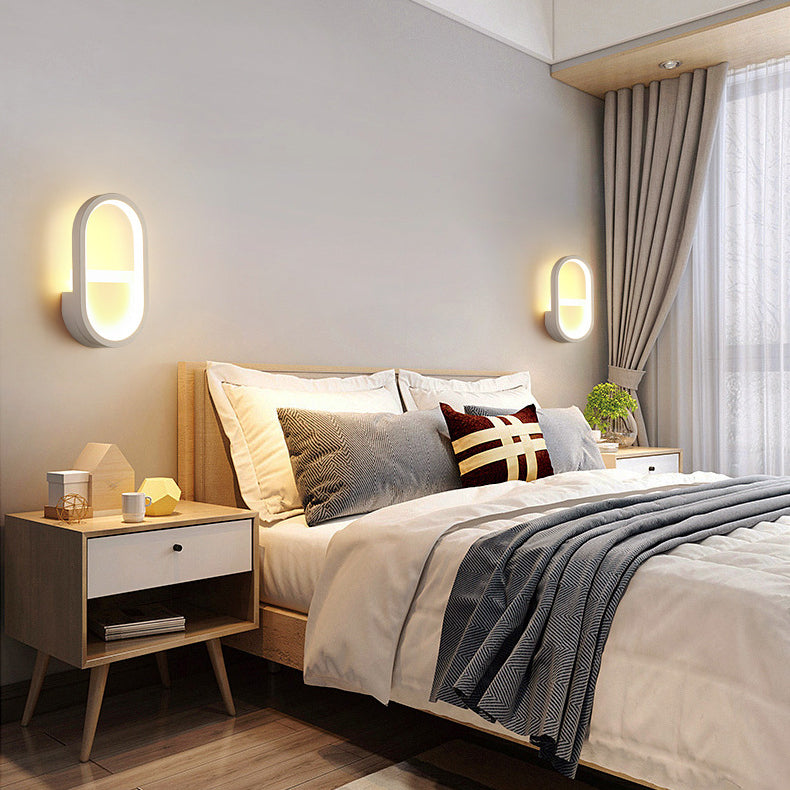 Iron Silicone Elliptical Circular Arc LED Wall Sconce Lamp