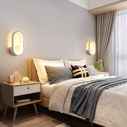 Iron Silicone Elliptical Circular Arc LED Wall Sconce Lamp